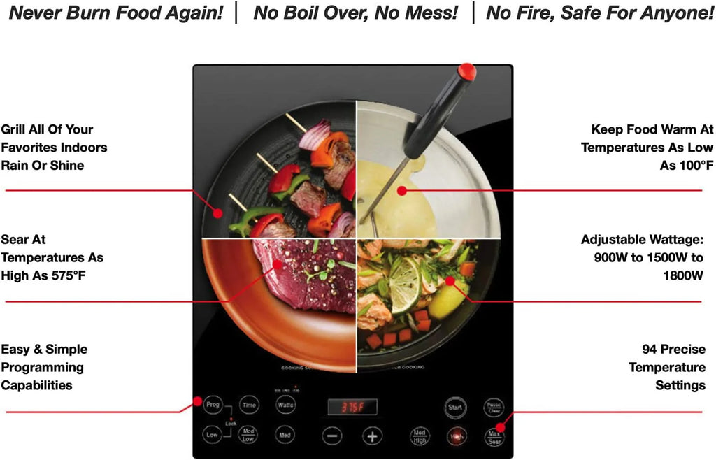 1800w Induction Cooktop Portable Commercial-Grade C3580
