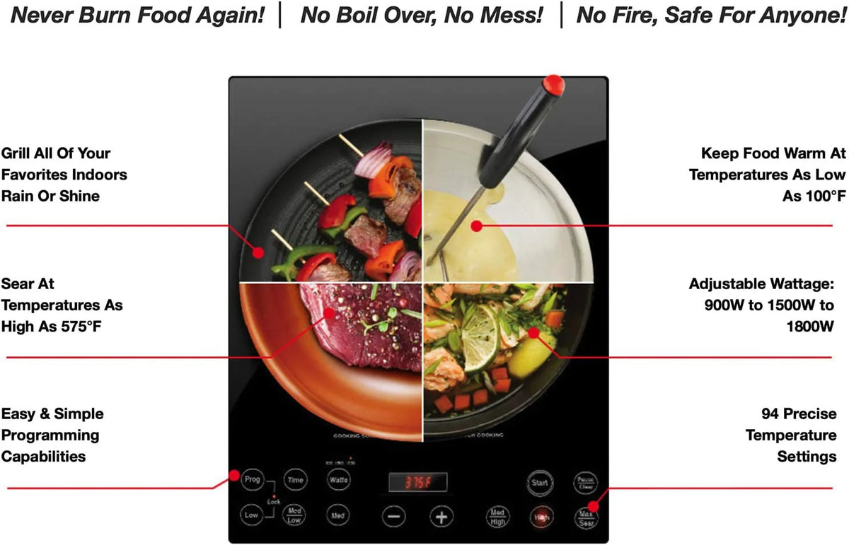 1800w Induction Cooktop Portable Commercial-Grade C3580