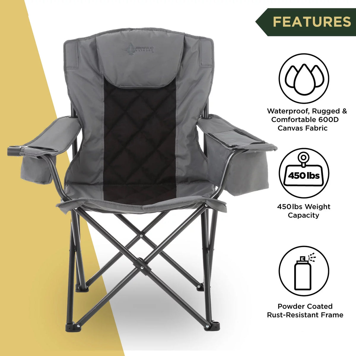 Folding Camping Quad Chair with Cooler and Carrying Bag V42822