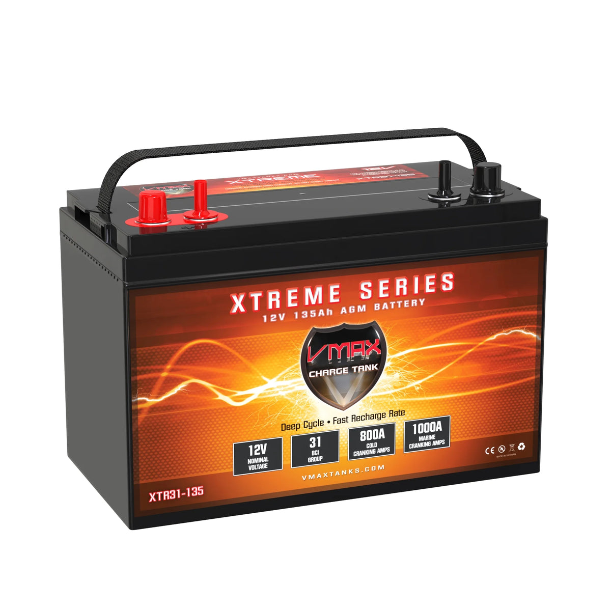 12 Volt 135Ah AGM Deep Cycle Battery P734