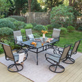 7-Piece Outdoor Dining Set with Swivel Chairs B9483