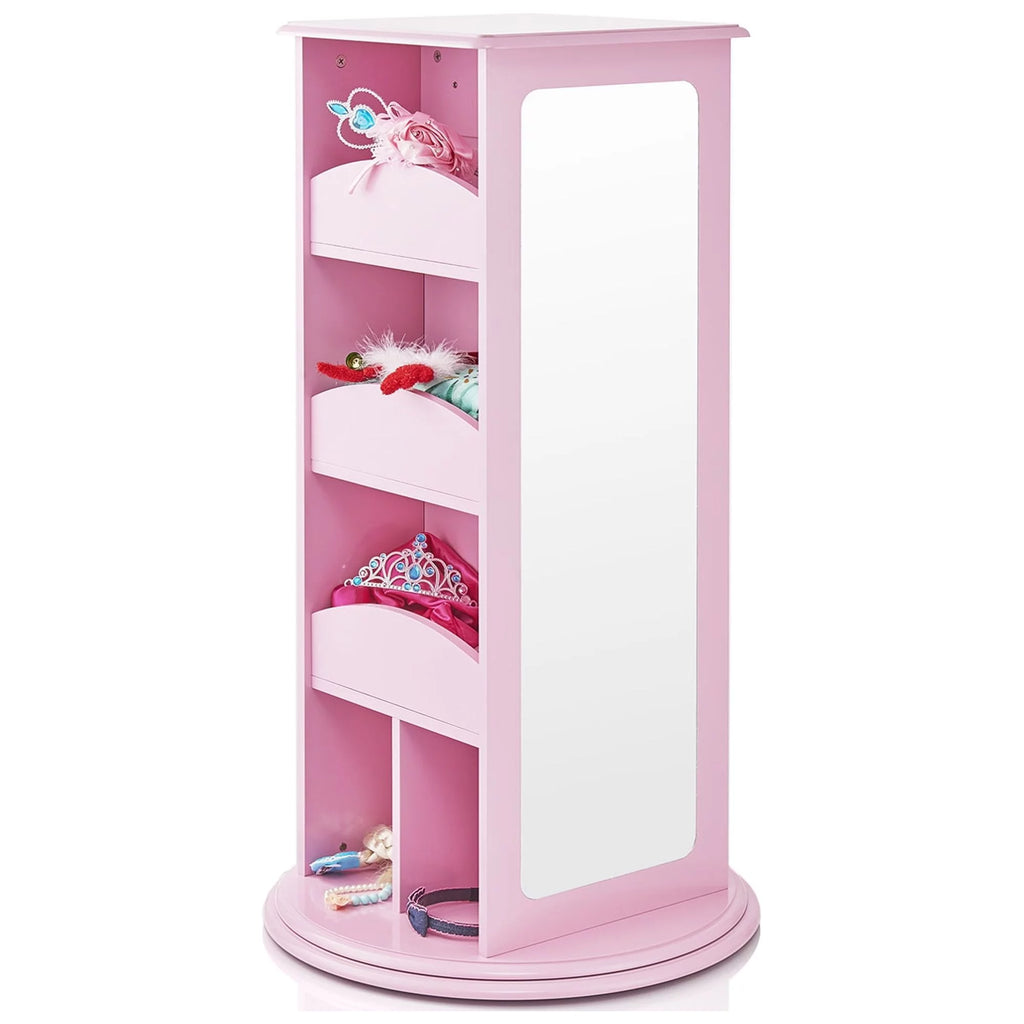 Pink Rotating Dress-Up Storage Armoire with 2 Mirrors B56705