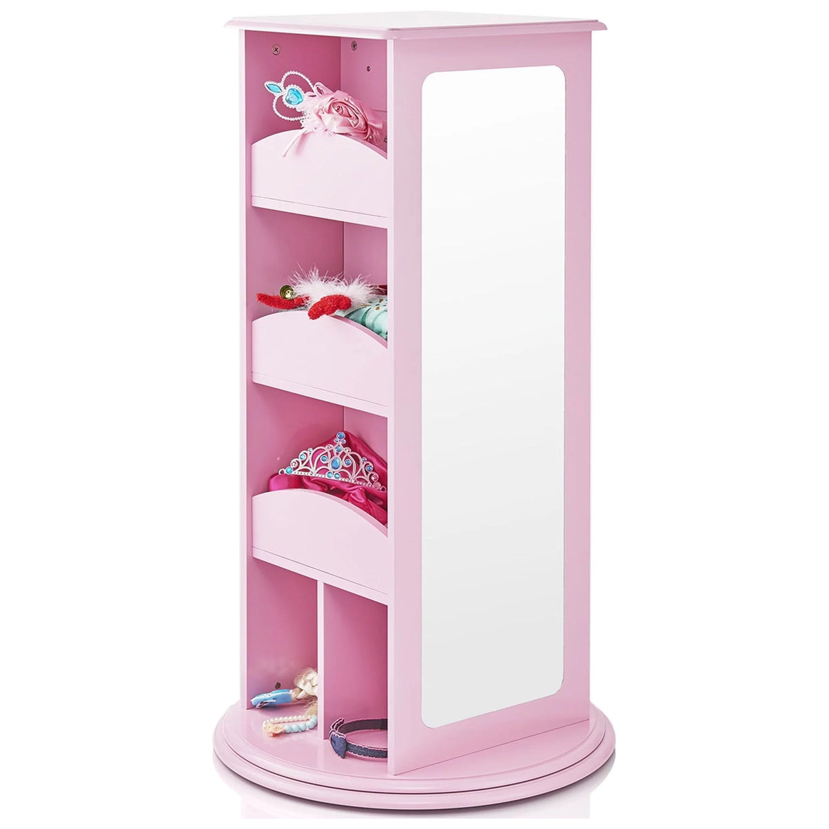 Pink Rotating Dress-Up Storage Armoire with 2 Mirrors B56705