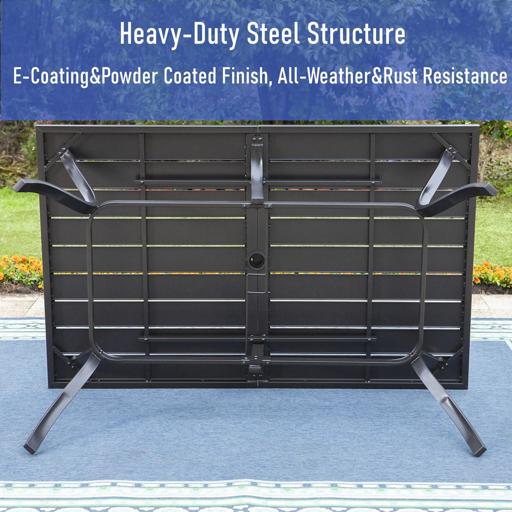 7-Piece Outdoor Dining Set with Swivel Chairs B9483