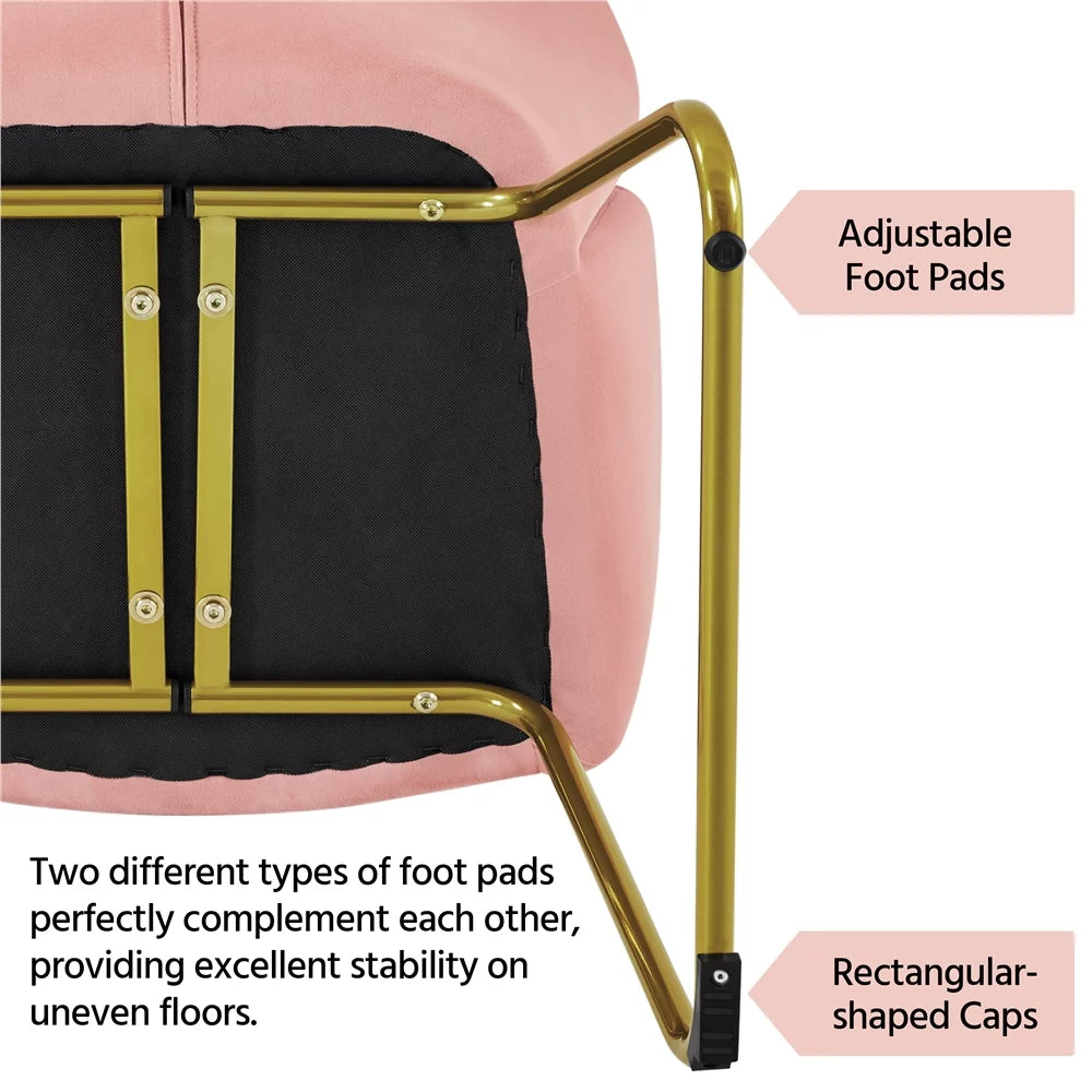 Velvet Dining Chair with Golden Metal Legs Y443571