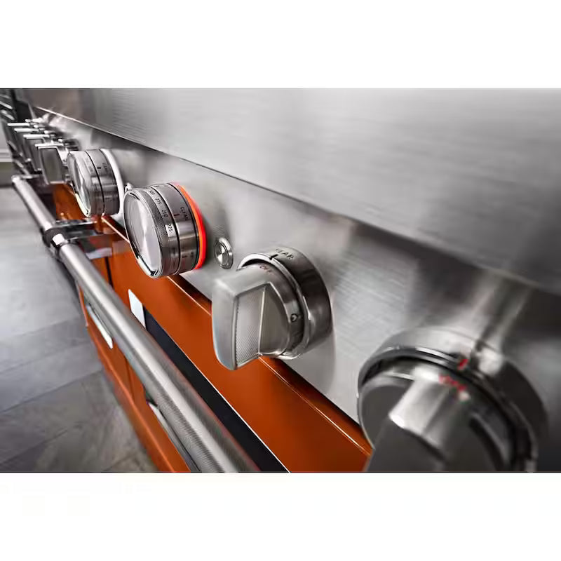 48 in. Smart Double Oven Dual Fuel Range with True Convection in Scorched Orange Z588