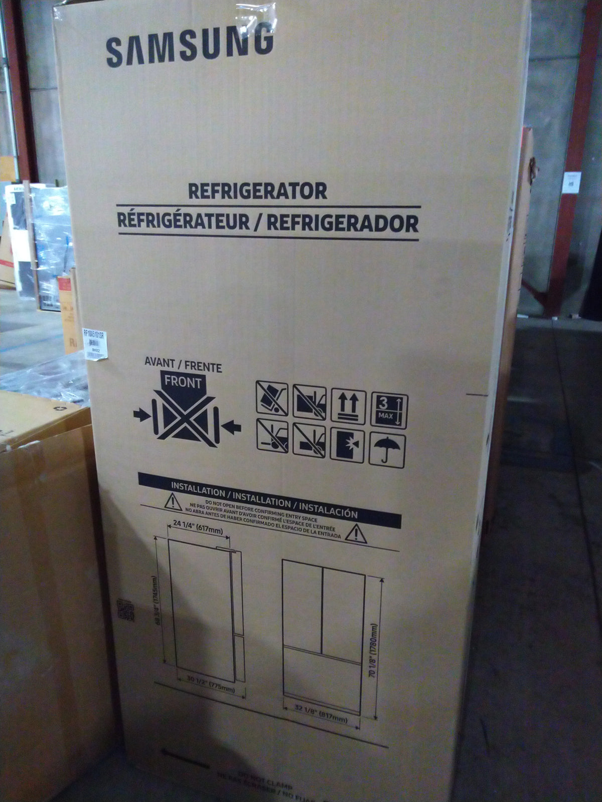 33 in. 17.5 cu. ft. Stainless Steel French Door Refrigerator W132206