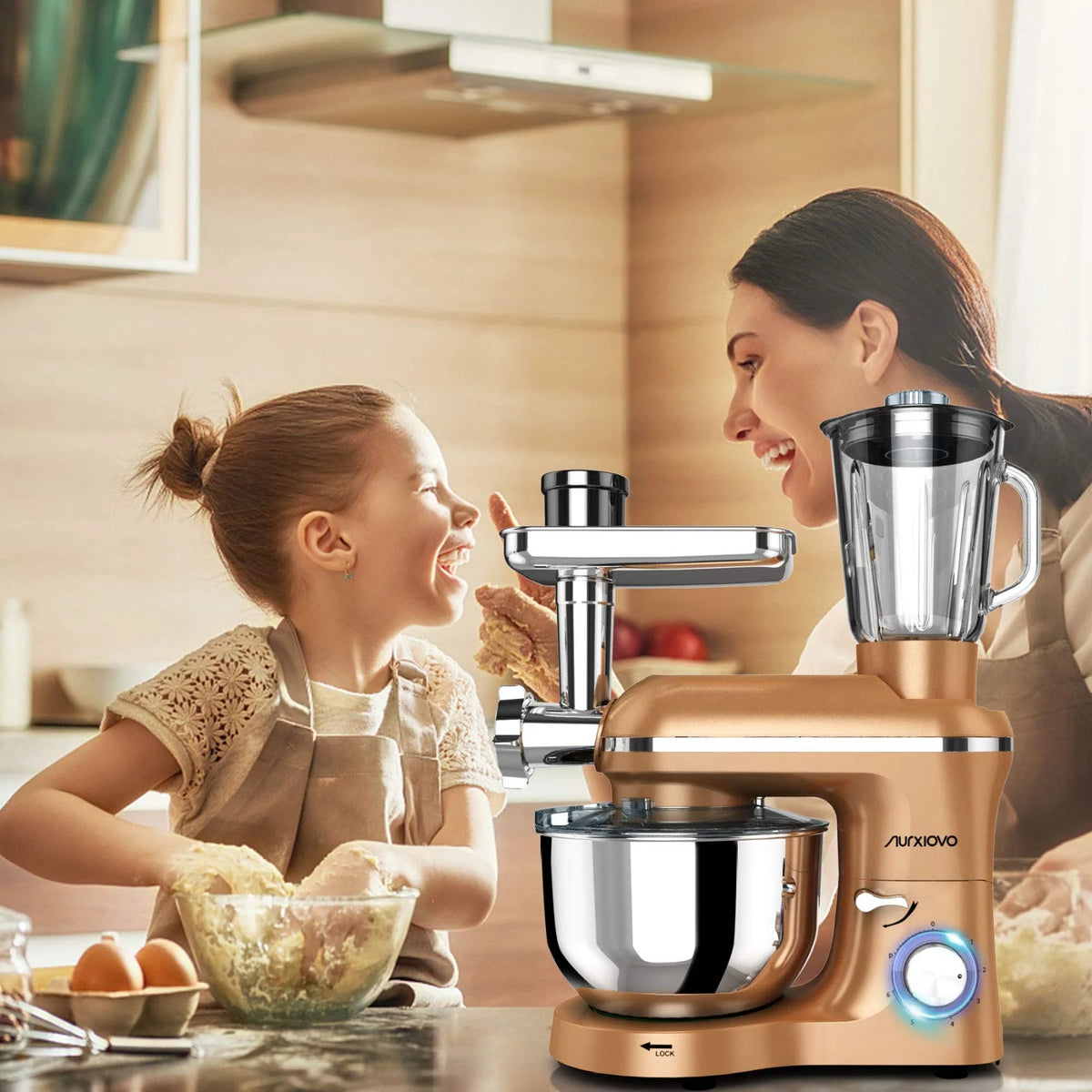 850W 6 Speed 6.5 QT Stainless Steel Stand Mixer M901