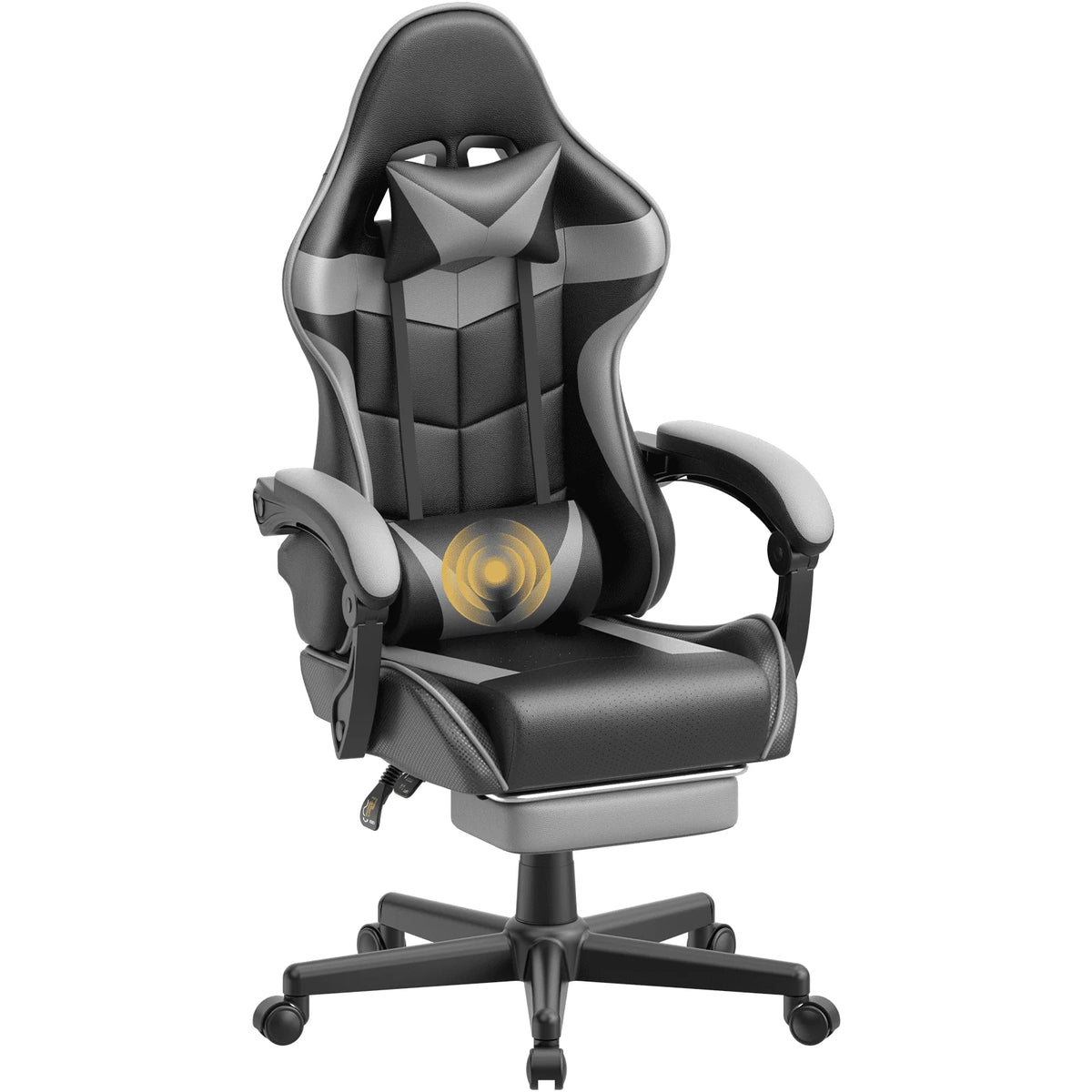 Blue Ergonomic Massage Gaming Chair with Footrest D4460