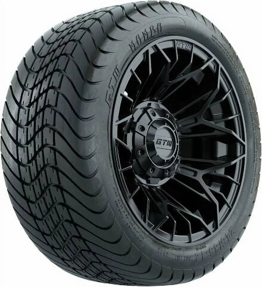 12 inch Matte Black Wheel with Golf Cart Tire Set of 4 Y258
