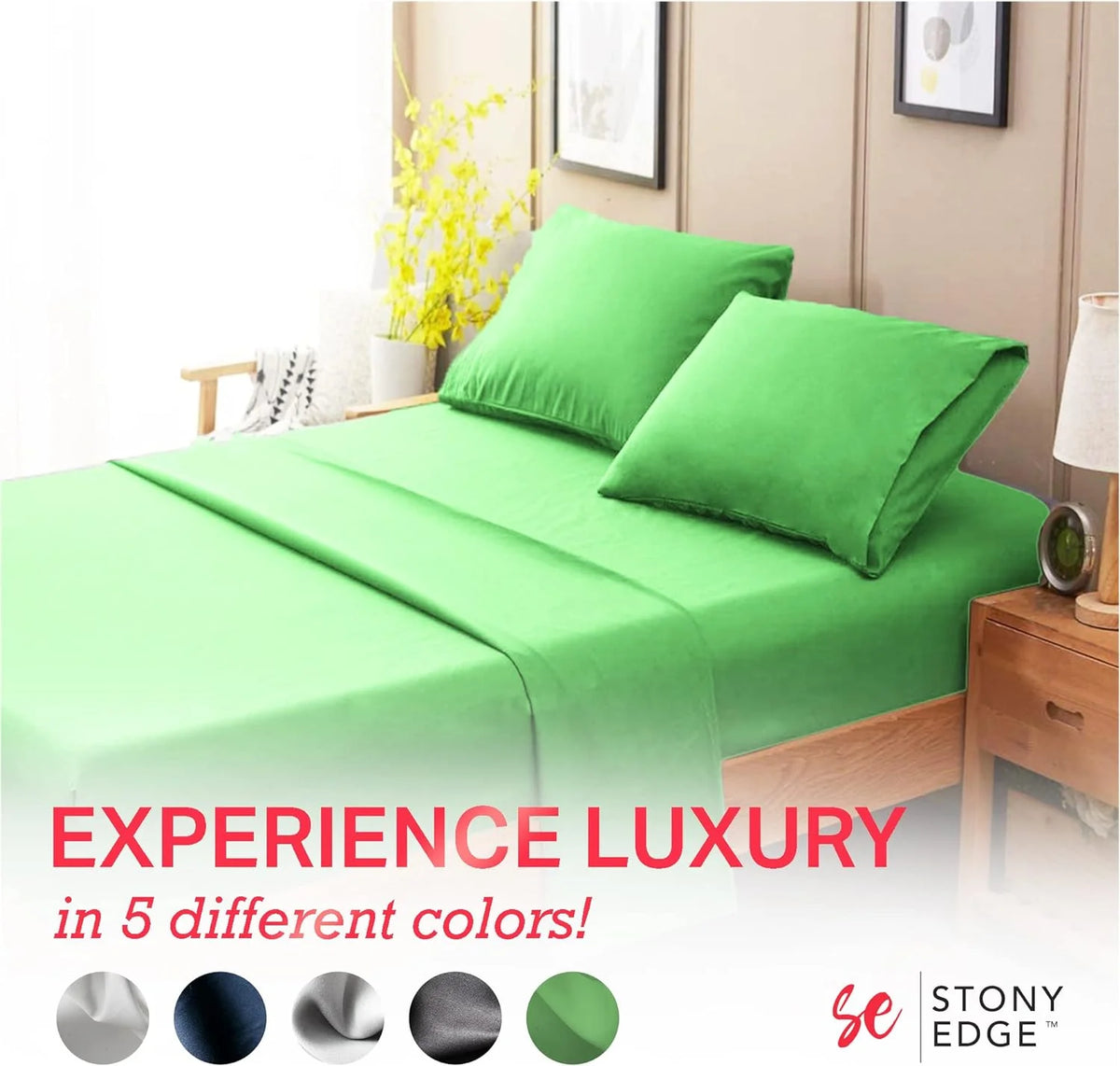 100% Cotton 4 Pcs King Size Bed Sheets N74372