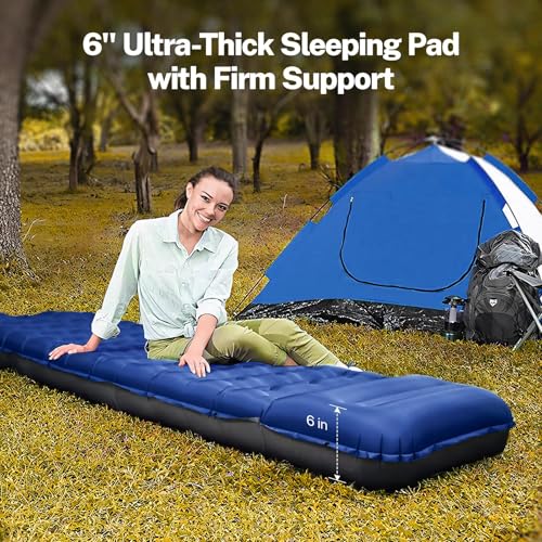 6" Extra-Thick Camping Sleeping Pad with Pillows D43805
