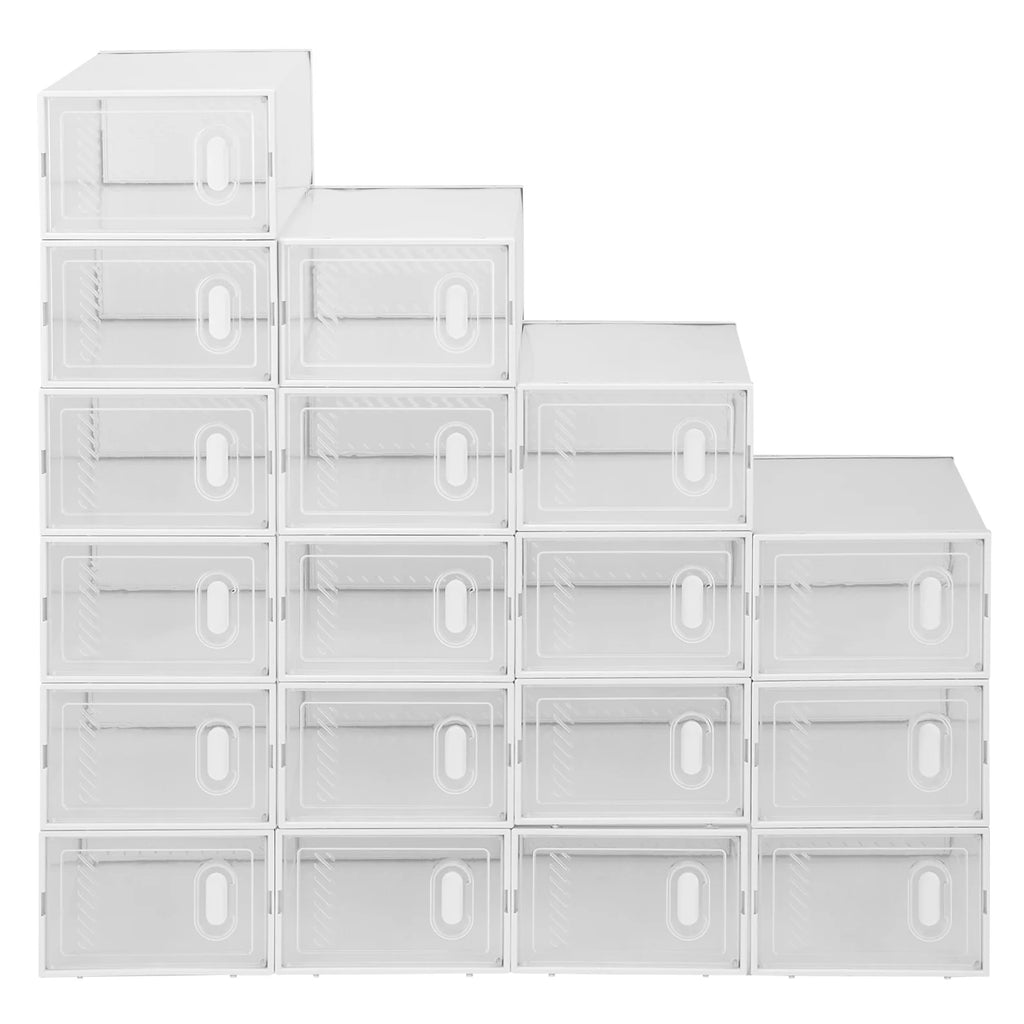 White Stackable Plastic Lidded Storage Boxes H669640