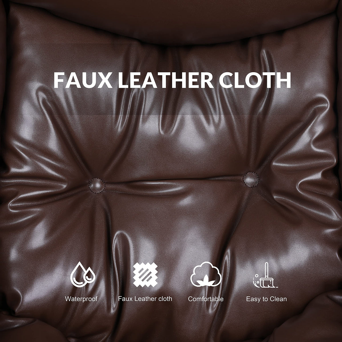 Brown PU Leather Reclining Armchair with Side Pocket V11228