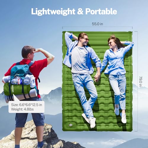 6" Extra-Thick Camping Sleeping Pad with Pillows D43805