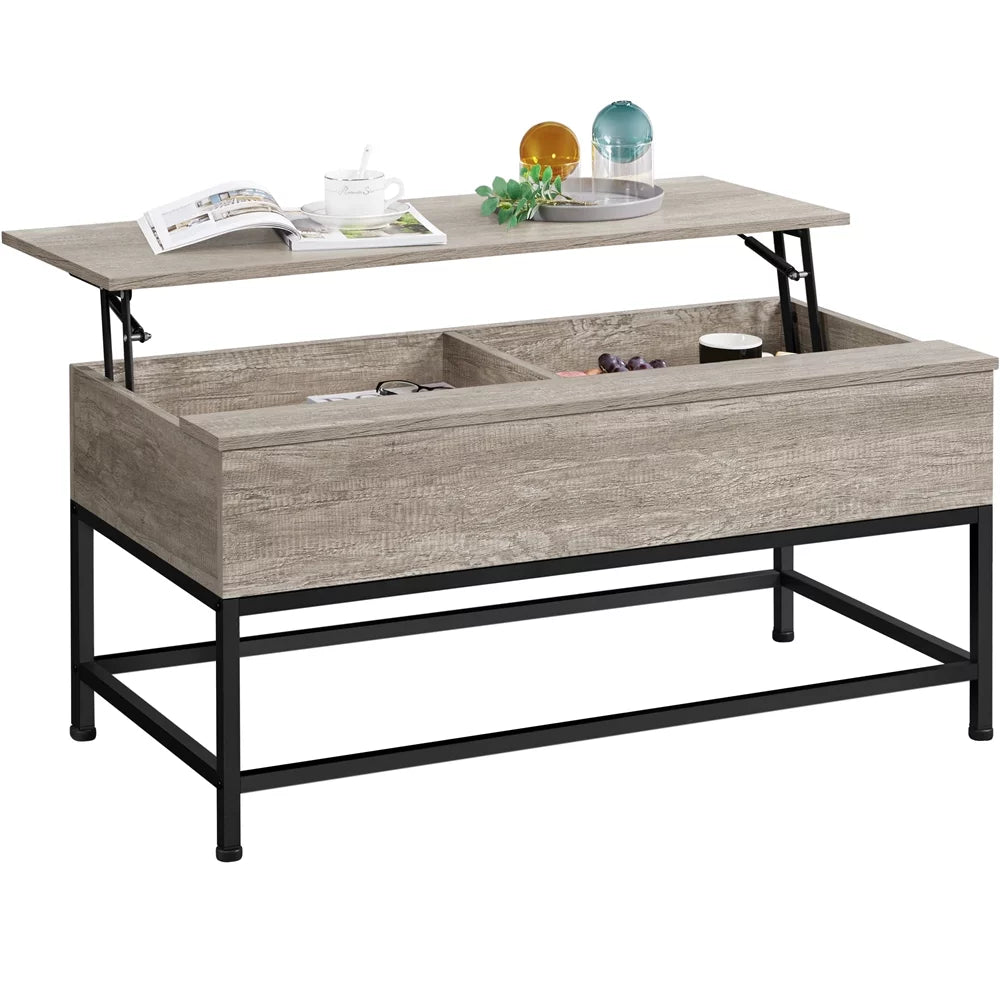 Rustic Gray Wood and Metal Lift Top Coffee Table S174230