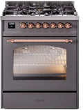 30 Dual Fuel Natural Gas Range Matte Graphite Copper Trim P668