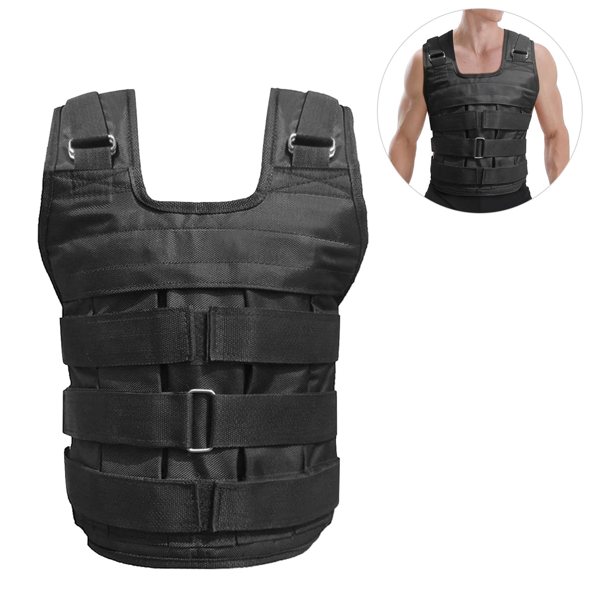 Adjustable Weighted Vest Oxford Strength Training 110lb Max M7469