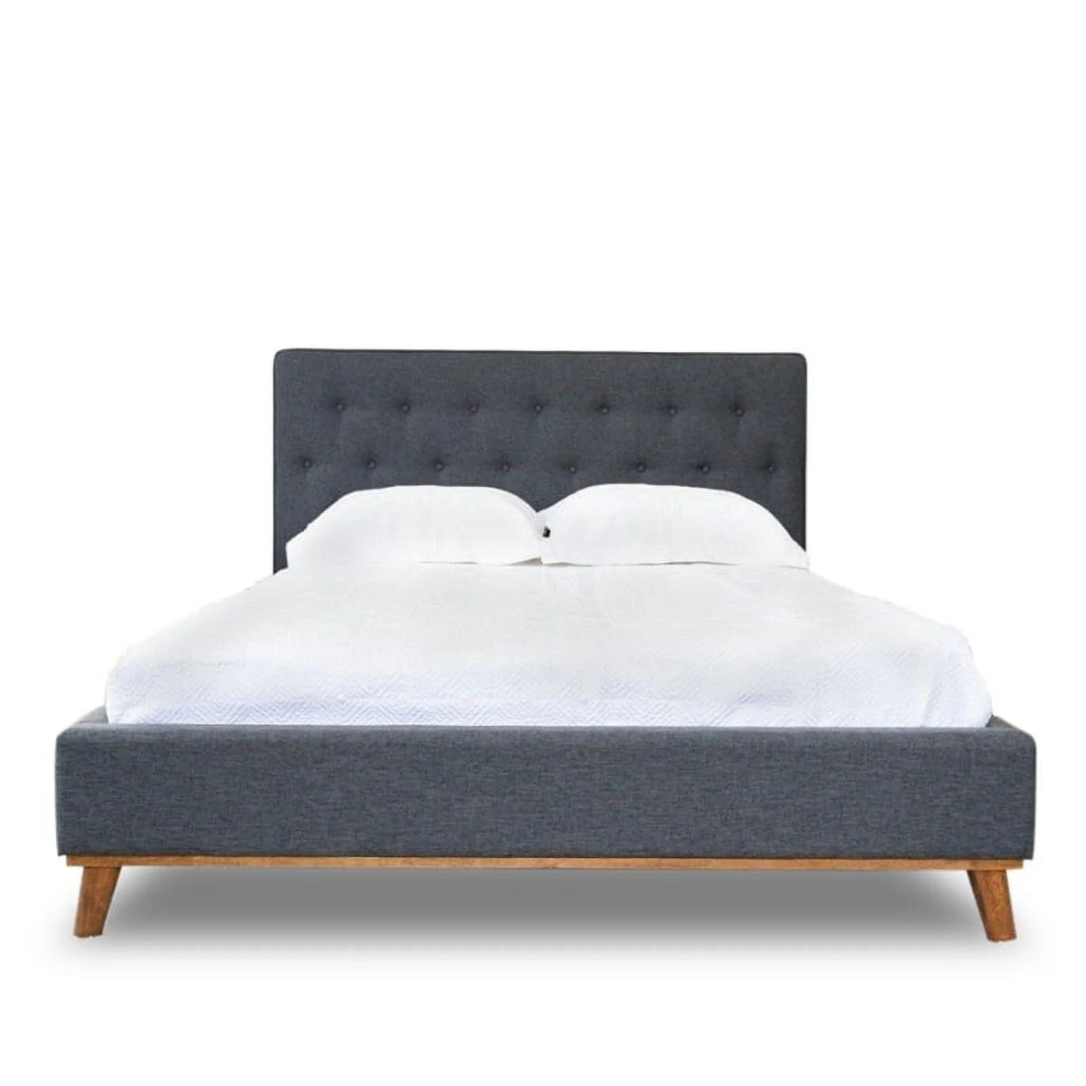 Queen Platform Bed 2 Nightstands 5-Drawer Dresser 4 Piece Set R834