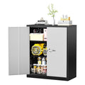 72” Black Metal Storage Cabinet with Lock Y1723
