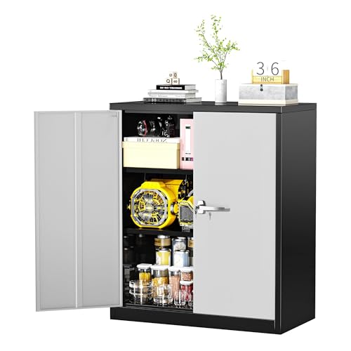 72” Black Metal Storage Cabinet with Lock Y1723