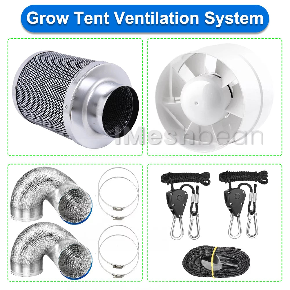 48"x48"x80" Complete Grow Tent Kit with LED Grow Light D923861