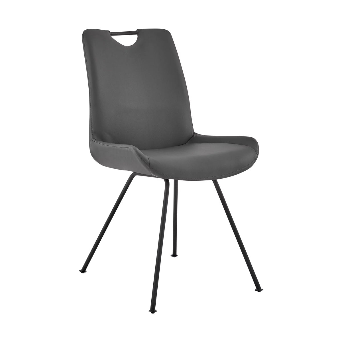 Grey Faux Leather Dining Chair Set of 2 Q386660