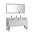 60 in. Double Sink Bathroom Vanity with Quartz Countertop and Mirror V4307