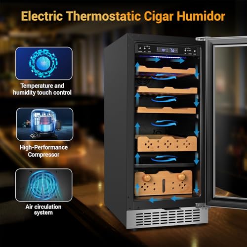 Electric Cigar Humidor with Compressor and Digital LED Screen M297266