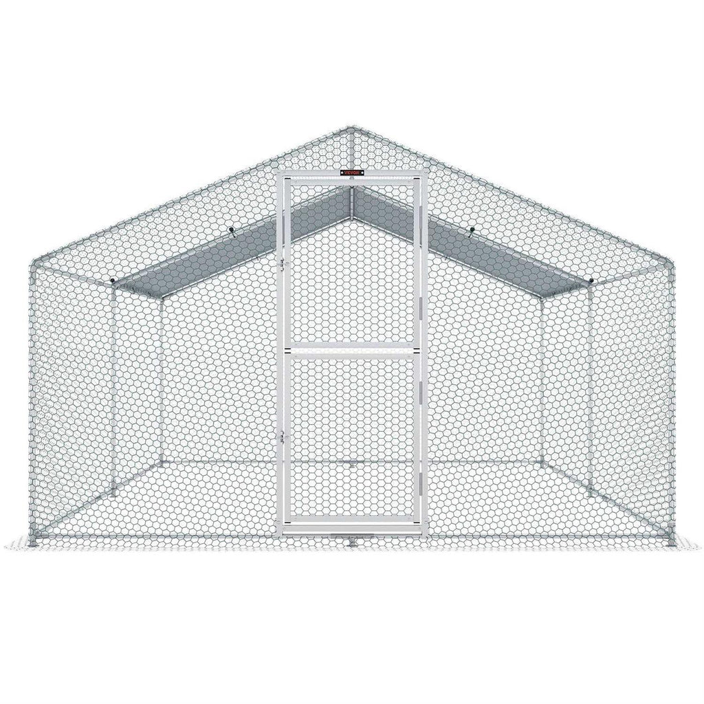 Large Metal Chicken Coop with Run and Waterproof Cover N649