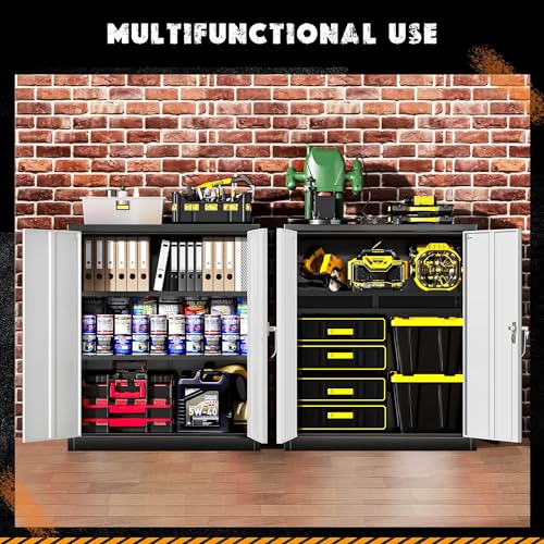 72” Black Metal Storage Cabinet with Lock Y1723