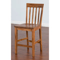 Rustic Oak Wood Slatback Barstool H57133
