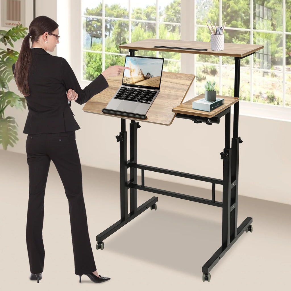 Mobile Stand Up Desk with Wheels Y15231