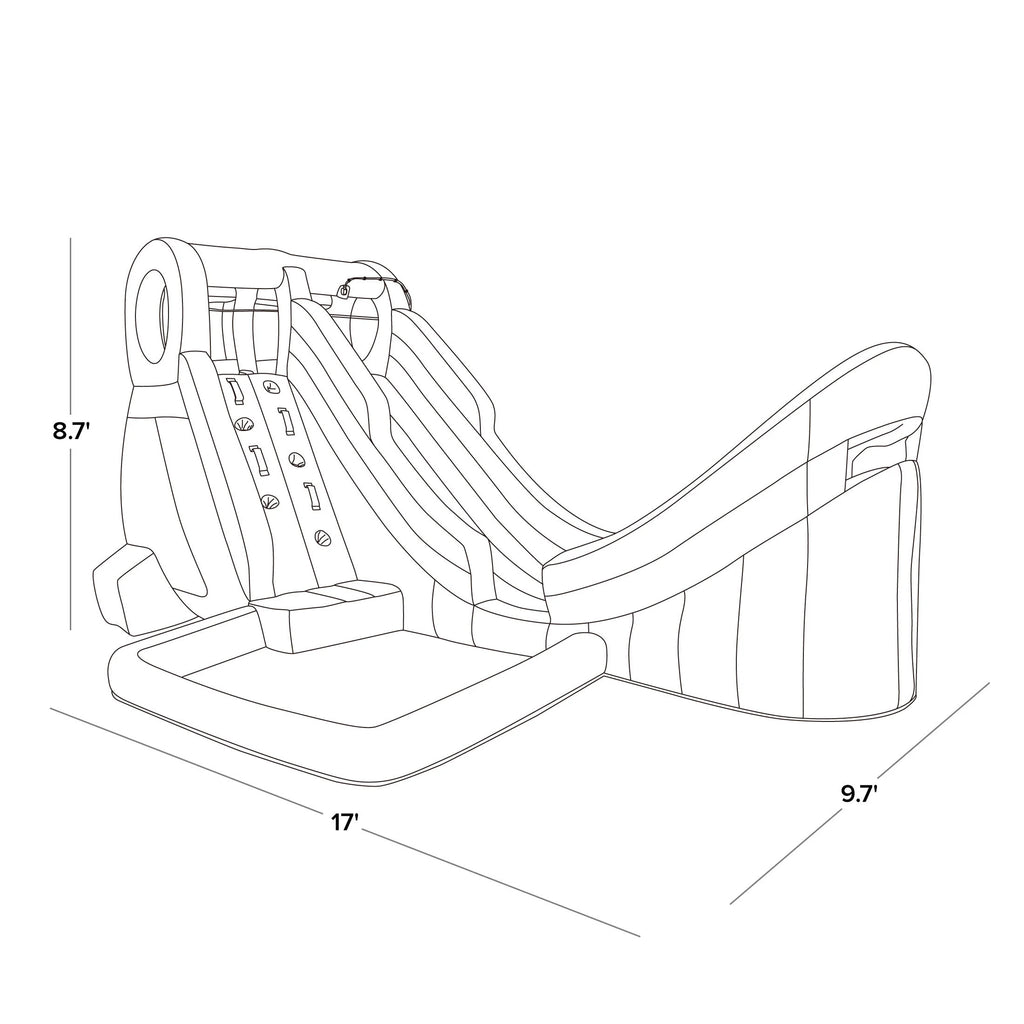 17' Inflatable Water Slide W441