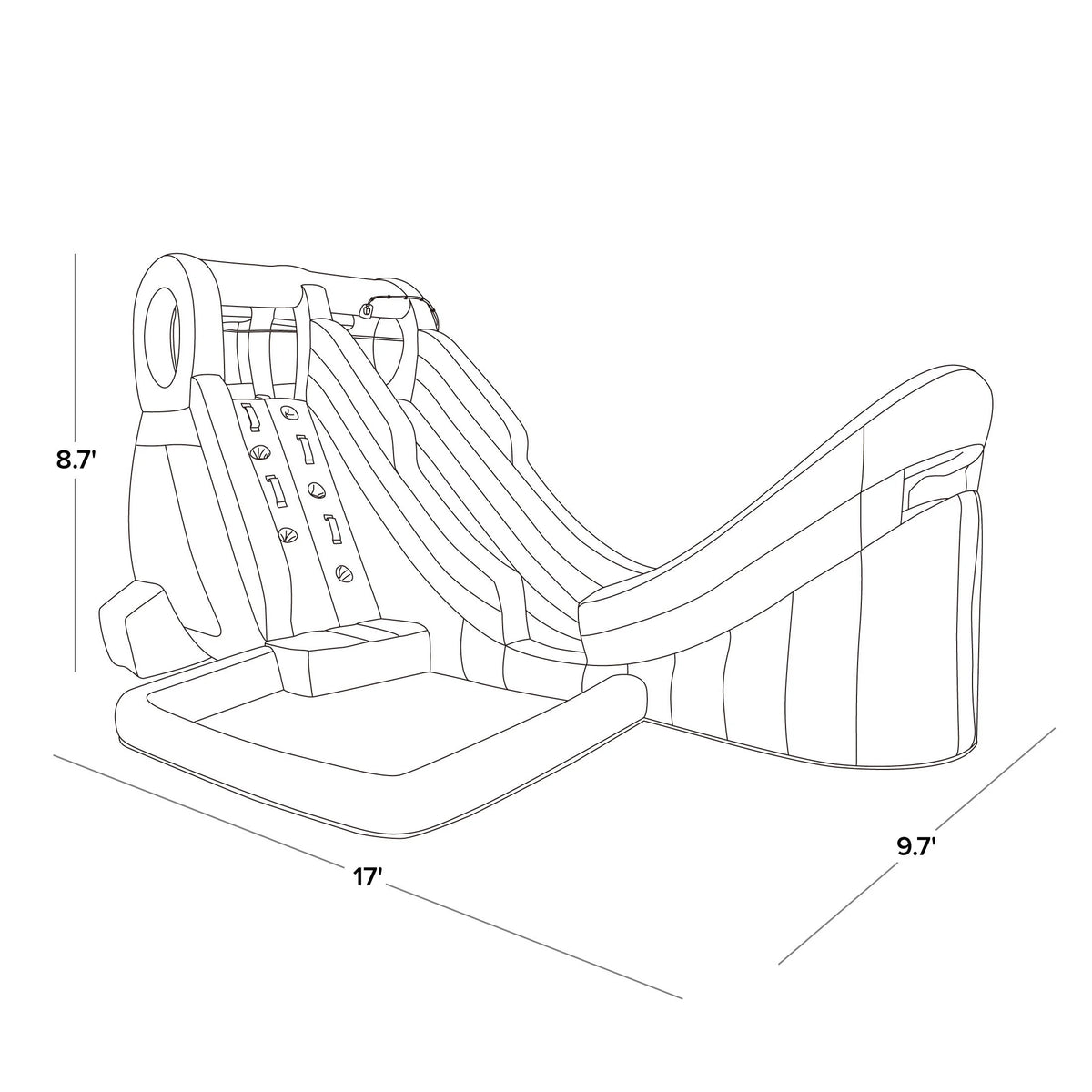 17' Inflatable Water Slide W441