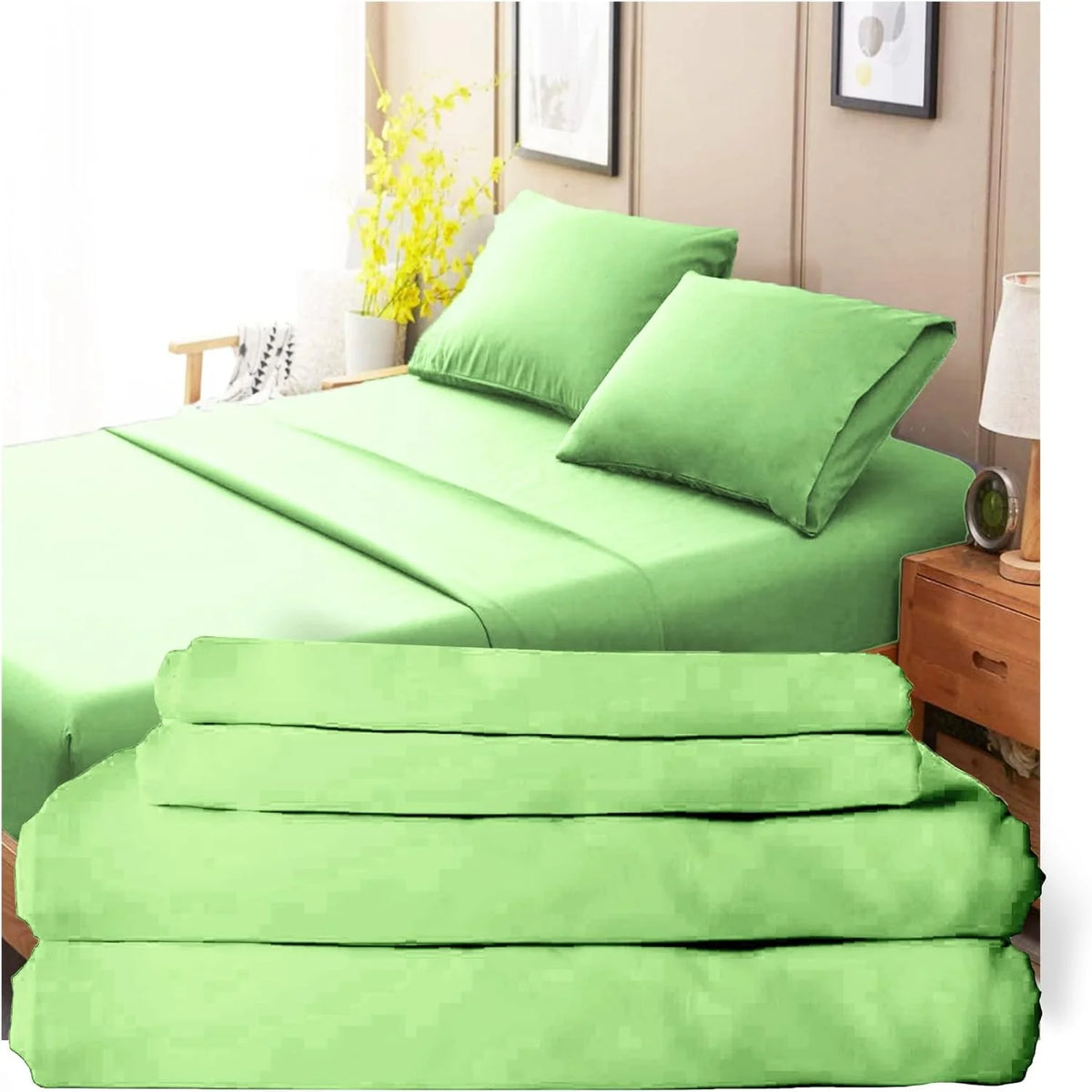 100% Cotton 4 Pcs King Size Bed Sheets N74372