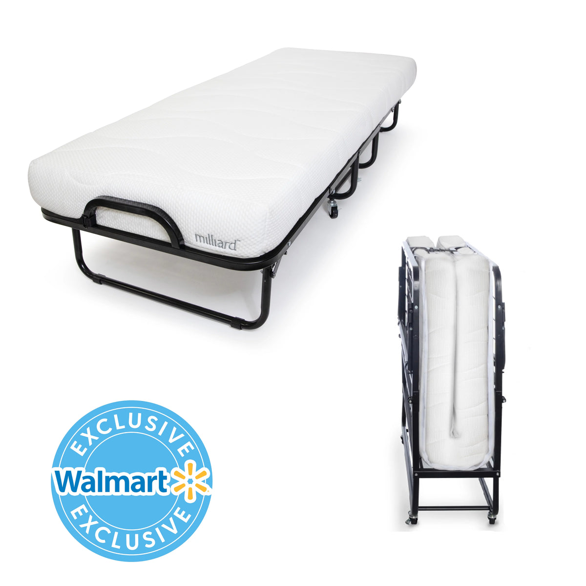 Cot Size Folding Bed with Memory Foam Mattress I9744