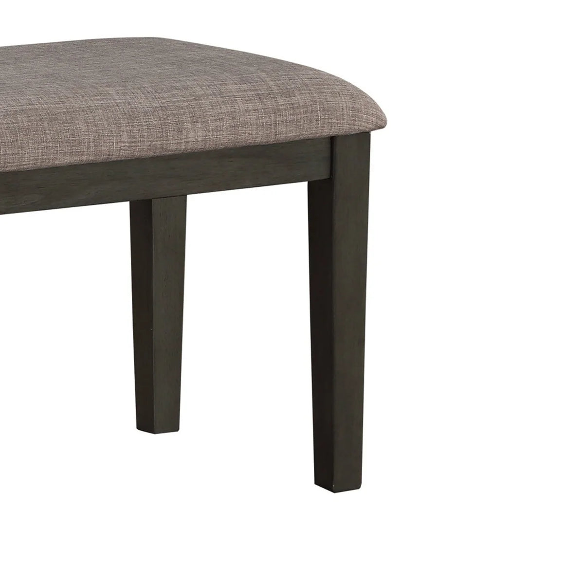 Gray and Beige Fabric Upholstered Wooden Bench I567