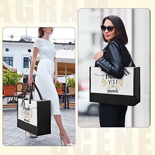 24 Pcs Black White Canvas Tote Bag Set D33751