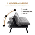 Convertible Sofa Bed with Metal Legs Blue E479