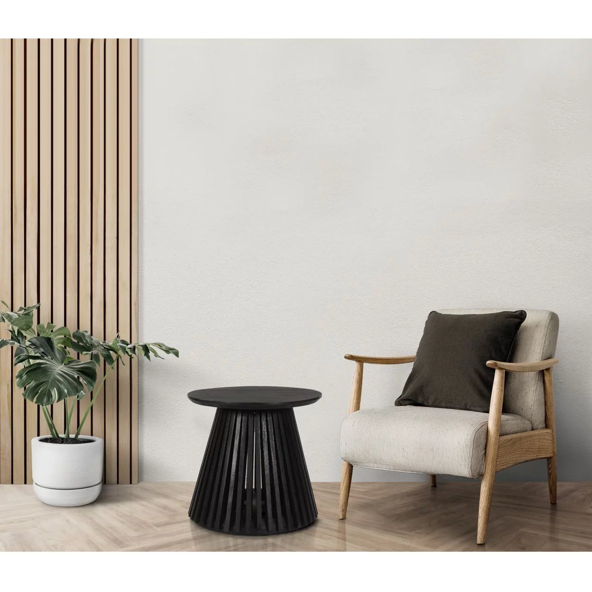 20 Inch Mango Wood Round Side Table X125084