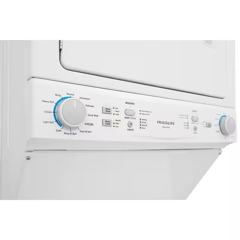 3.9 cu. ft. Washer and 5.5 cu. ft. Dryer Electric Stacked Laundry Center in White Y200827