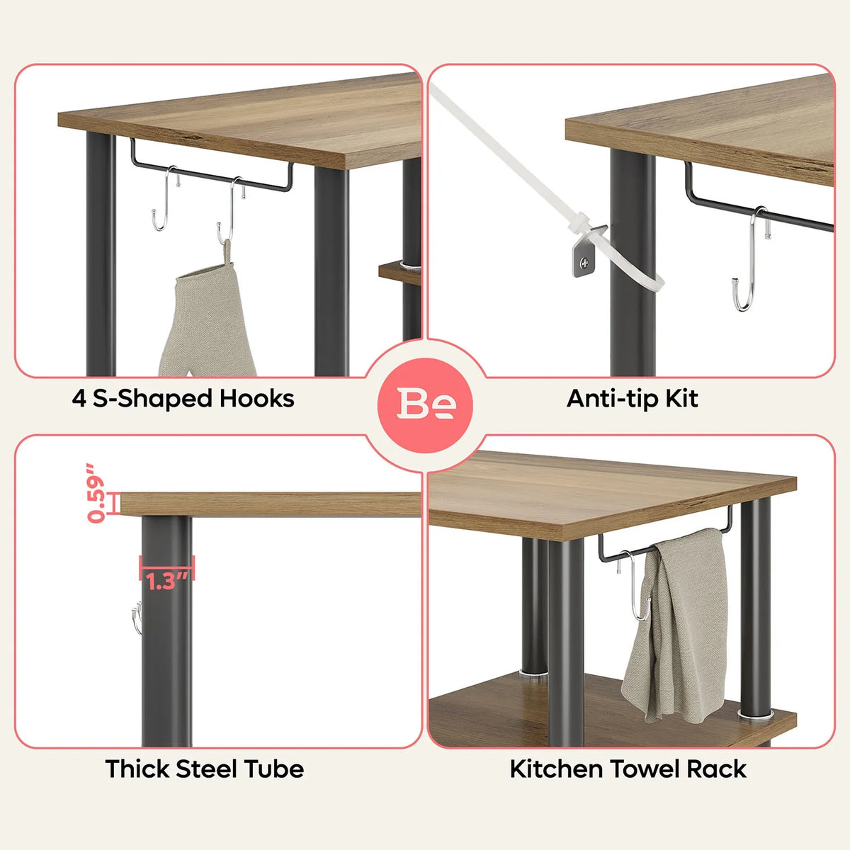 5 Tier Oak Baker's Rack D8105