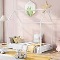 Twin Size White Wood House Bed Q86952
