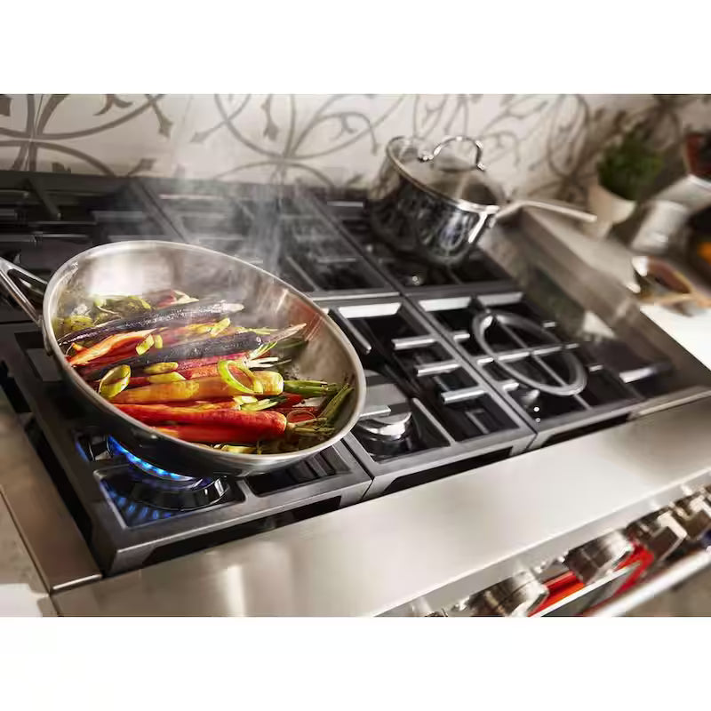 48 in. Smart Double Oven Dual Fuel Range with True Convection in Scorched Orange Z588