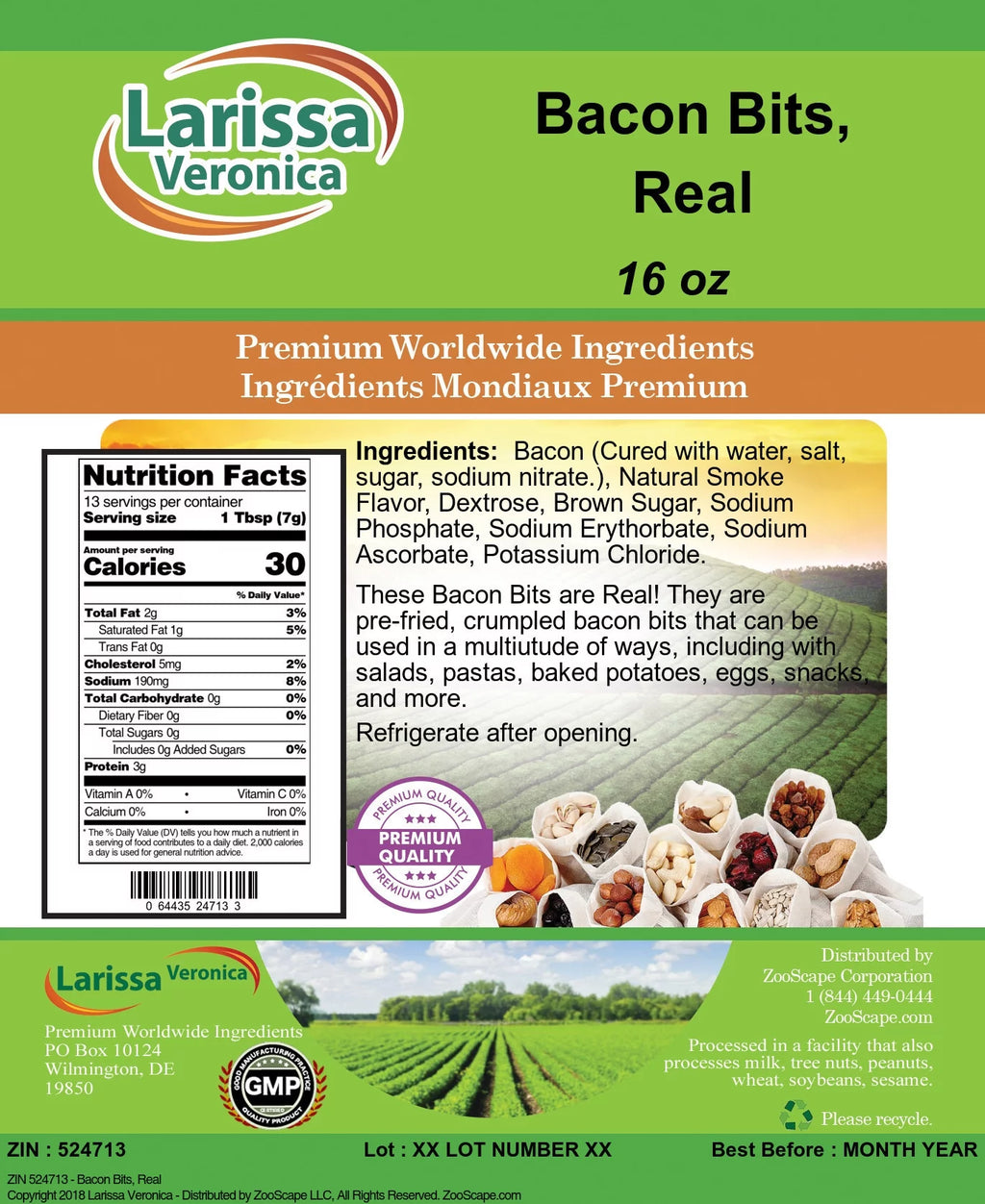 Bacon Bits 16 oz 3-Pack T6062