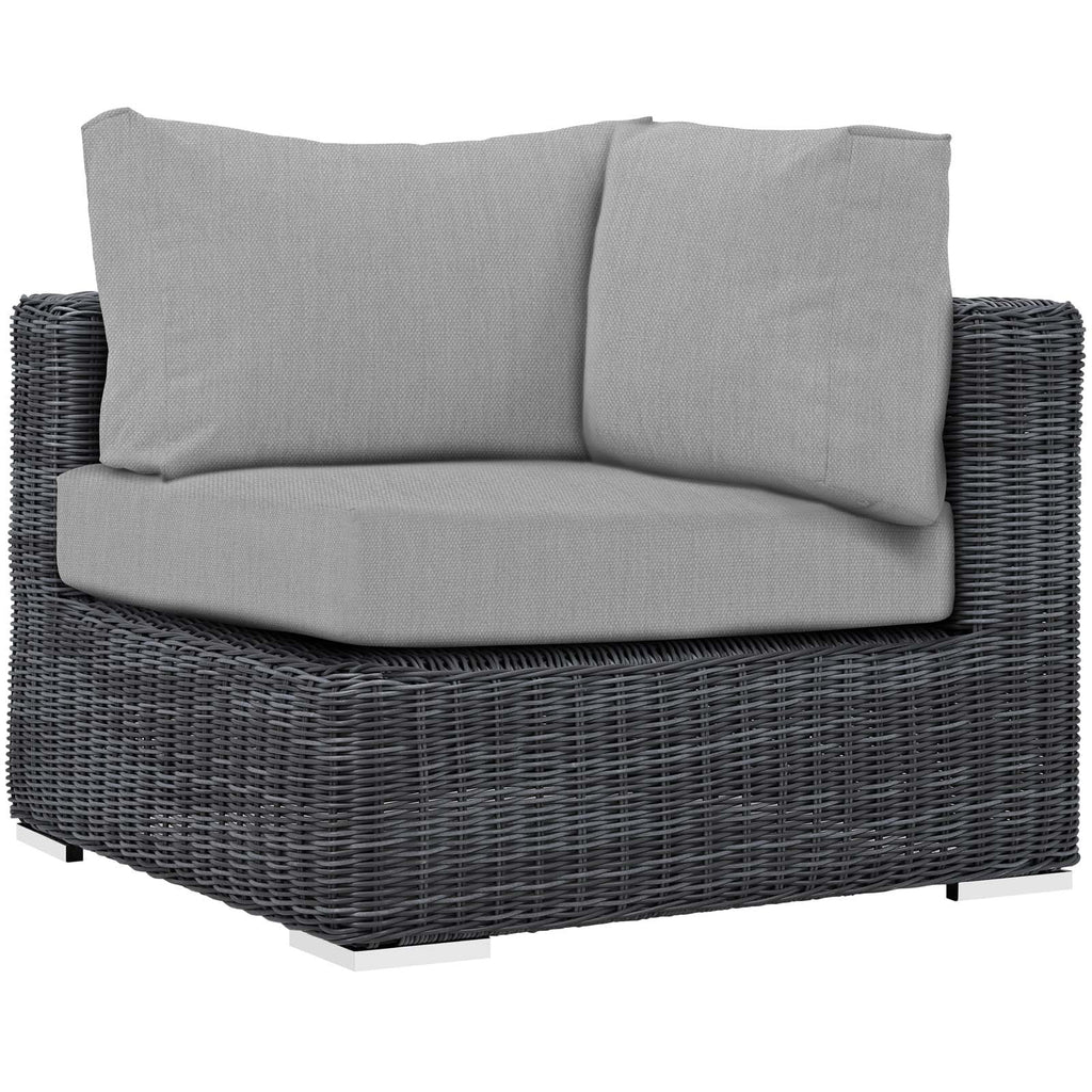 Grey Rattan Wicker Corner Sofa B87746