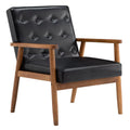 Black Faux Leather Accent Chair F823