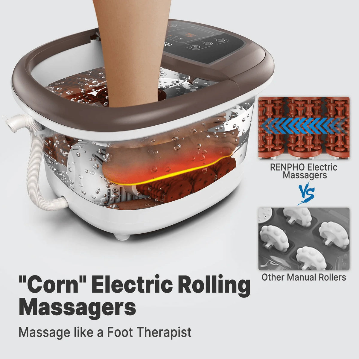Foot Spa Bath Massager with Heat Bubbles Massage & Jets F675