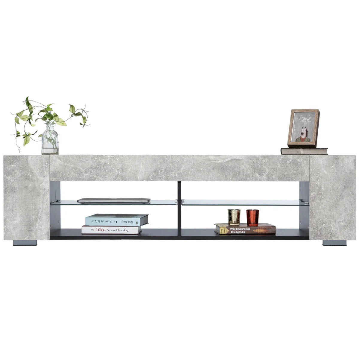 High Gloss 4-Shelf TV Stand with Bookshelves G54328